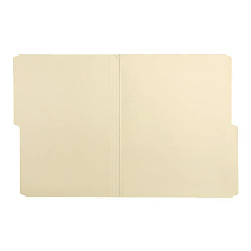 Basics Manila File Folders, Letter Size, 1/2