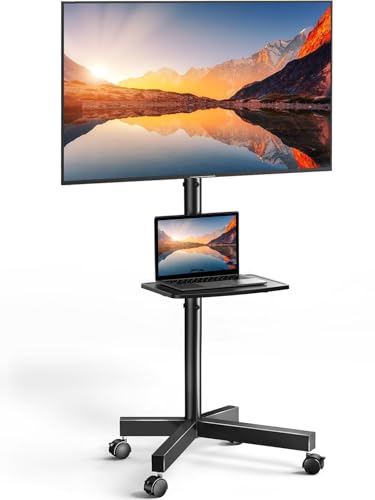 Smart Home PERLESMITH Rolling TV Stand on Wheels for 23-65 Inch for Daily Use