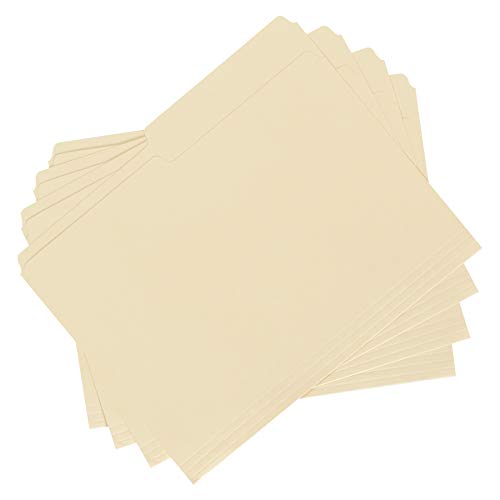 Basics Manila File Folders, Letter Size, 1/2