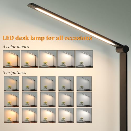 Modern LED Desk Lamp with USB Ports,Touch Desk Lamps for Home Essentials