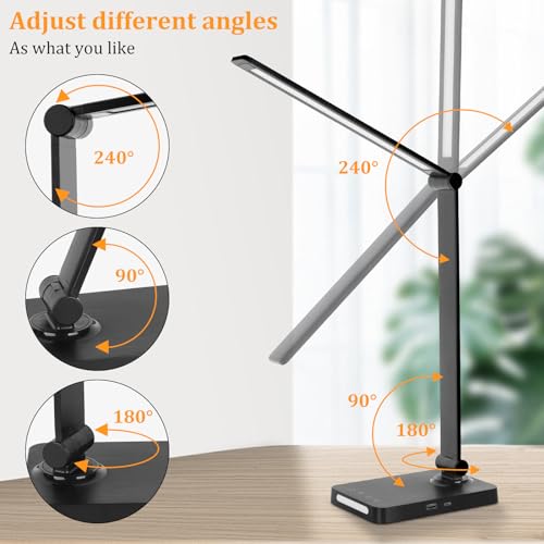 Modern LED Desk Lamp with USB Ports,Touch Desk Lamps for Home Essentials