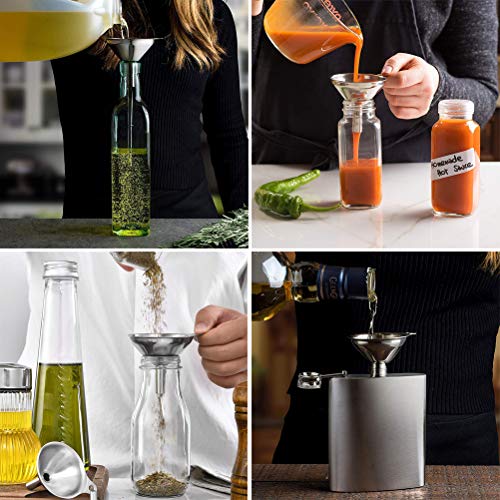 Modern Metal Stainless Steel Funnel, Large Medium Small Funnel Set Collection