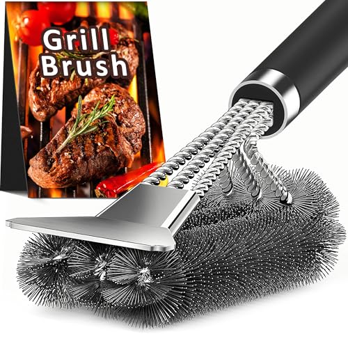 Eco-Friendly TNTOR Grill Brush with Scraper, 18" Adjustable Handle BBQ Grill Collection